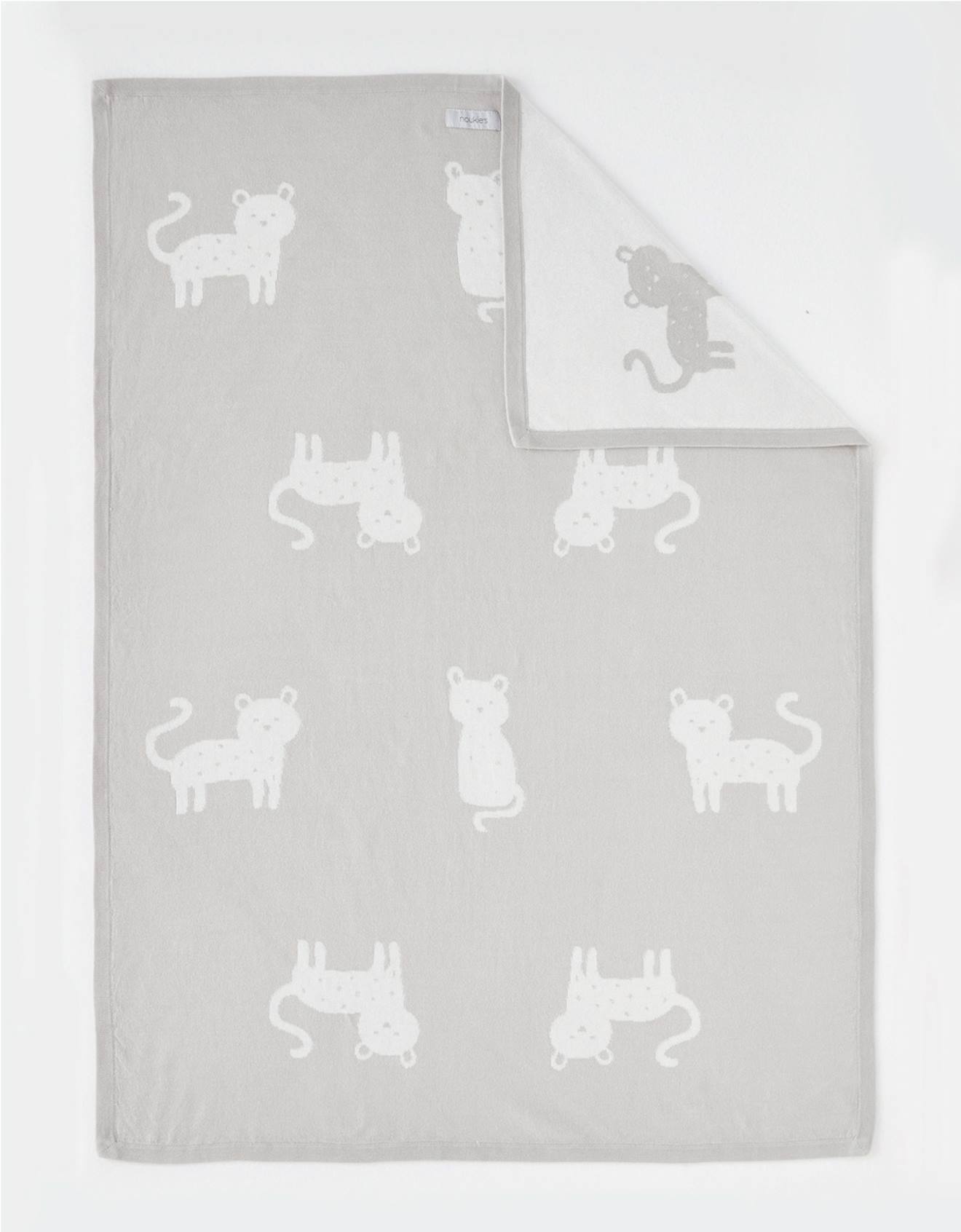 Couverture En Tricot Gris