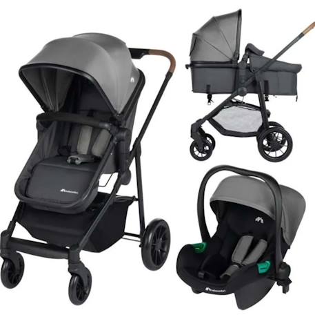 Bébé Confort - Poussette 3 En 1 I-size Avec Assise Convertible En Nacelle Et Cosi, Haze Gris Teinté