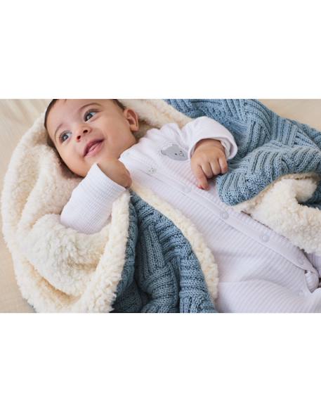 Couverture en coton biosherpa Beige+Bleu+Marron+Rose 10 - vertbaudet enfant 