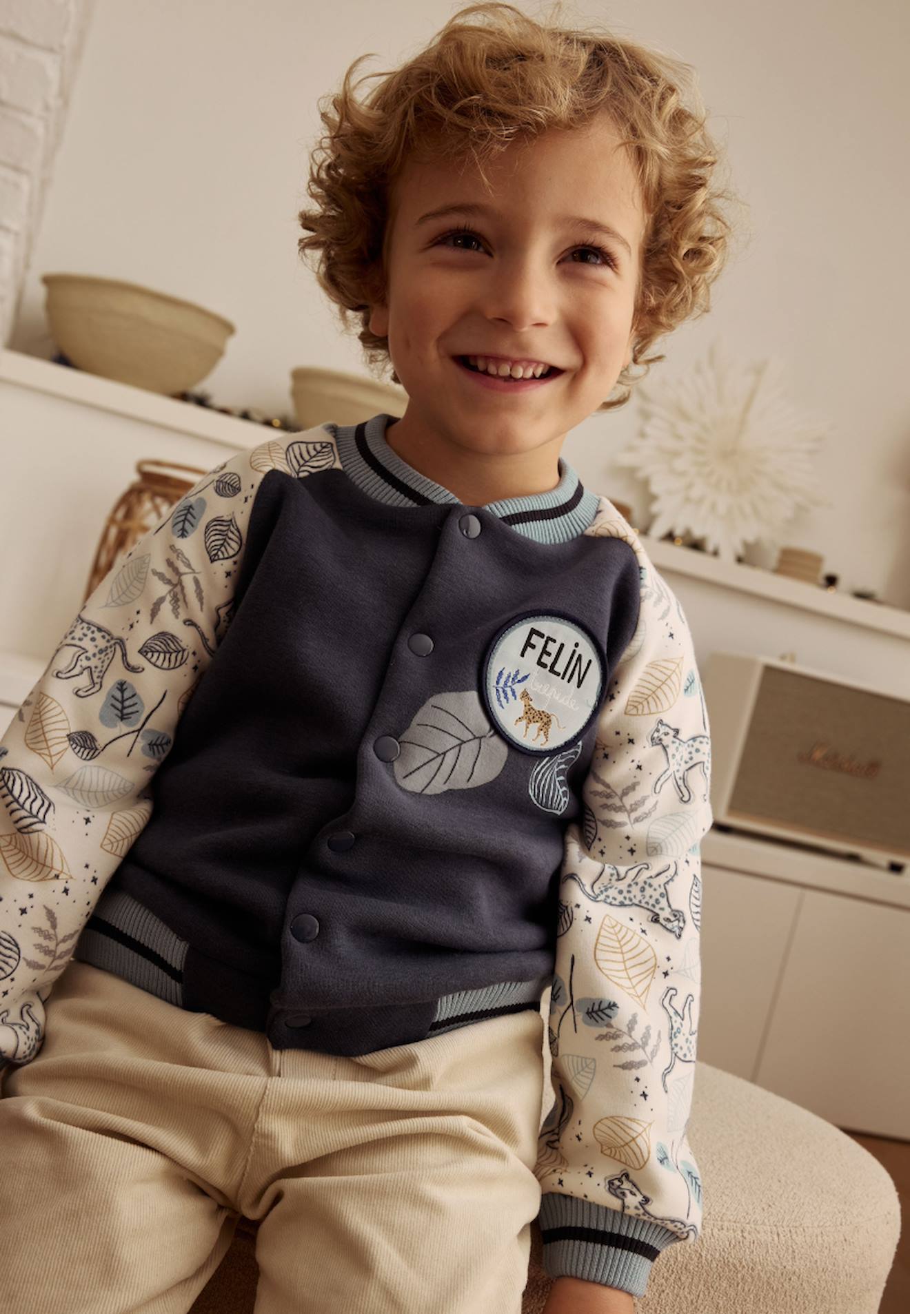 Veste Teddy Bébé En Molleton Ultra Chaud Félintrépide Bleu