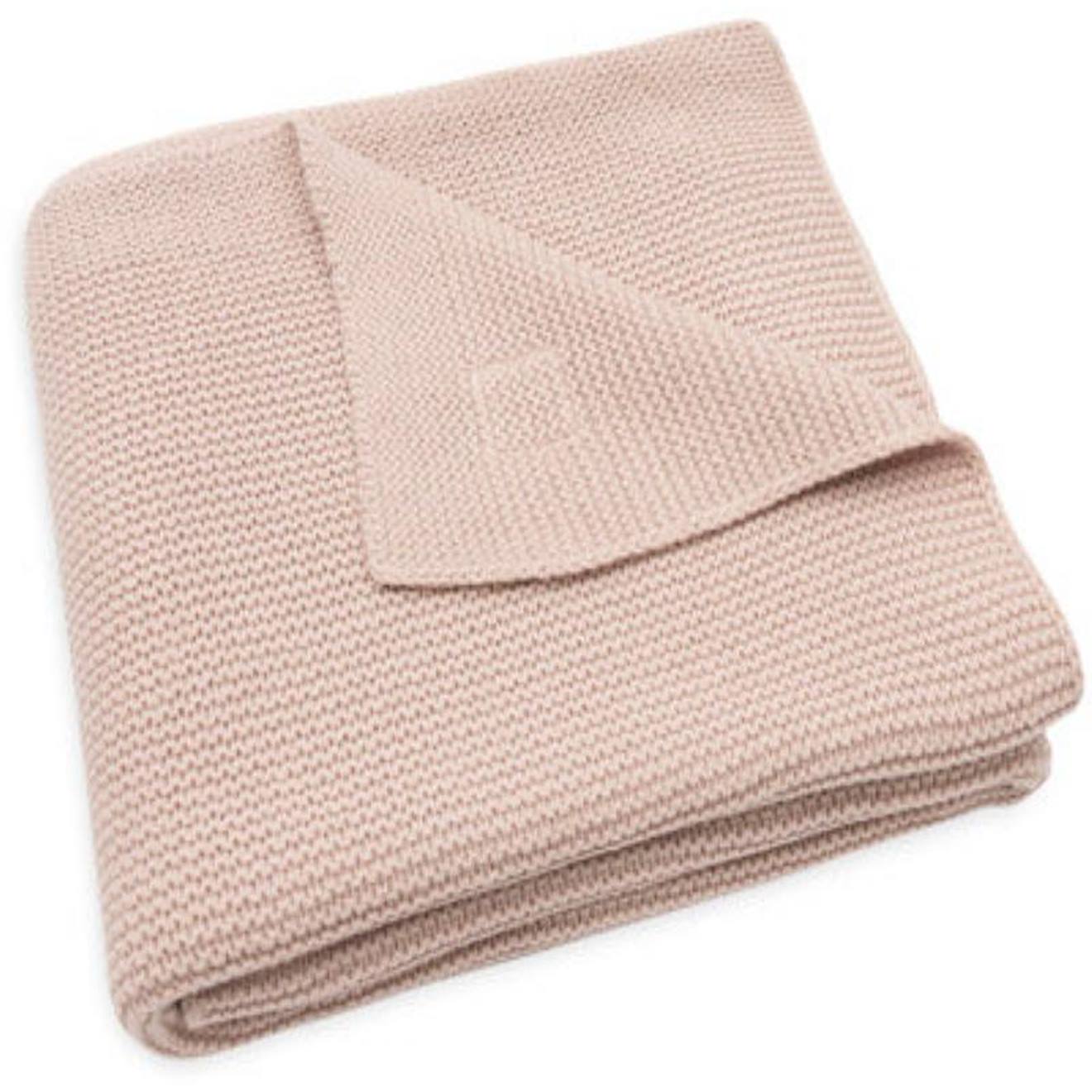 Couverture Berceau Basic Knit En Coton Rose Sauvage