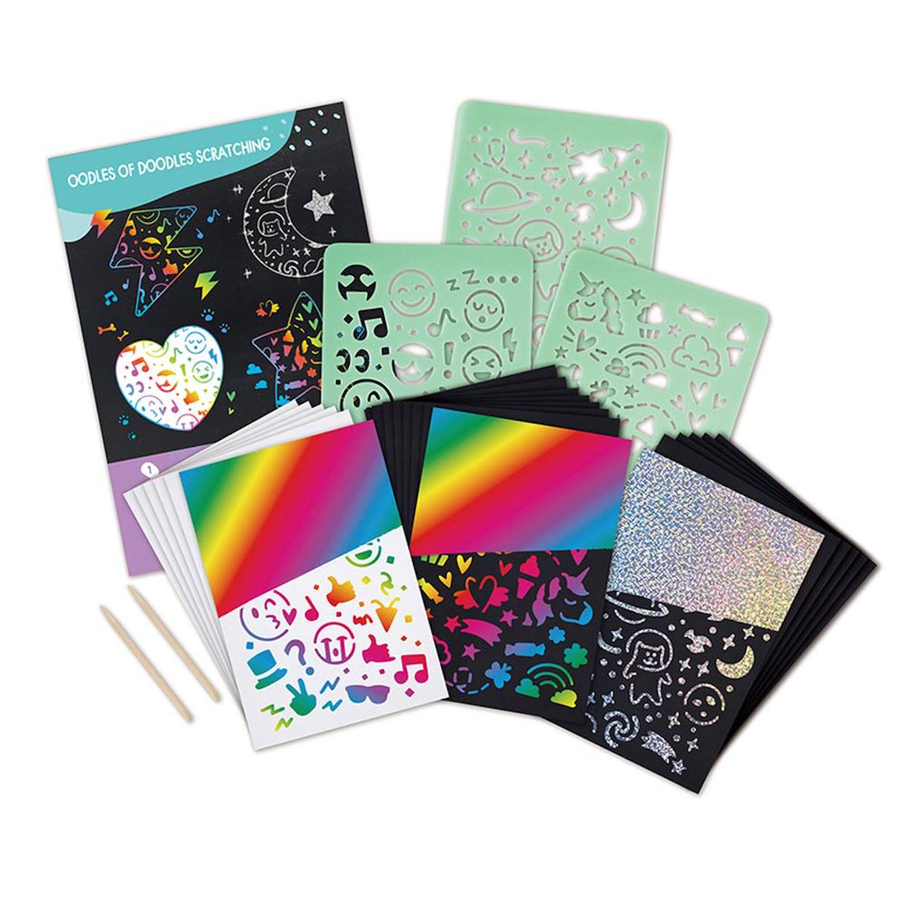 Coffret Artistique Tableaux À Gratter Noir