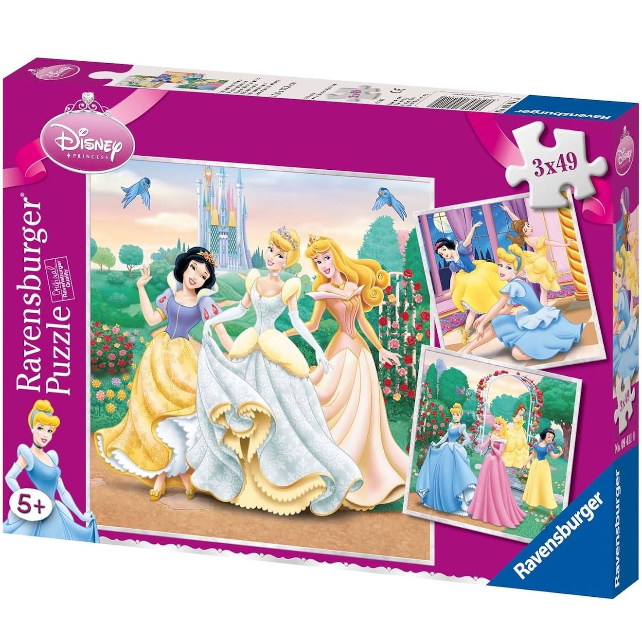 Puzzle Rêves De Princesses Disney 3x49 Pcs Rose