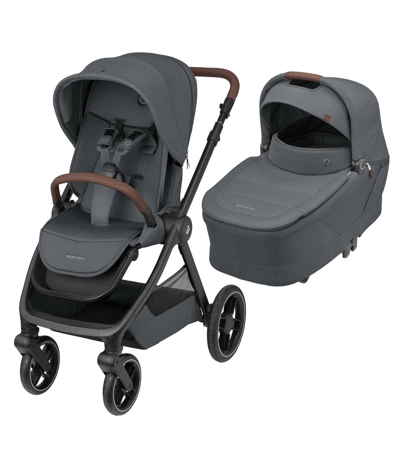 MAXI COSI - Poussette Naissance Oxford Avec Nacelle Sense Graphite Twillic