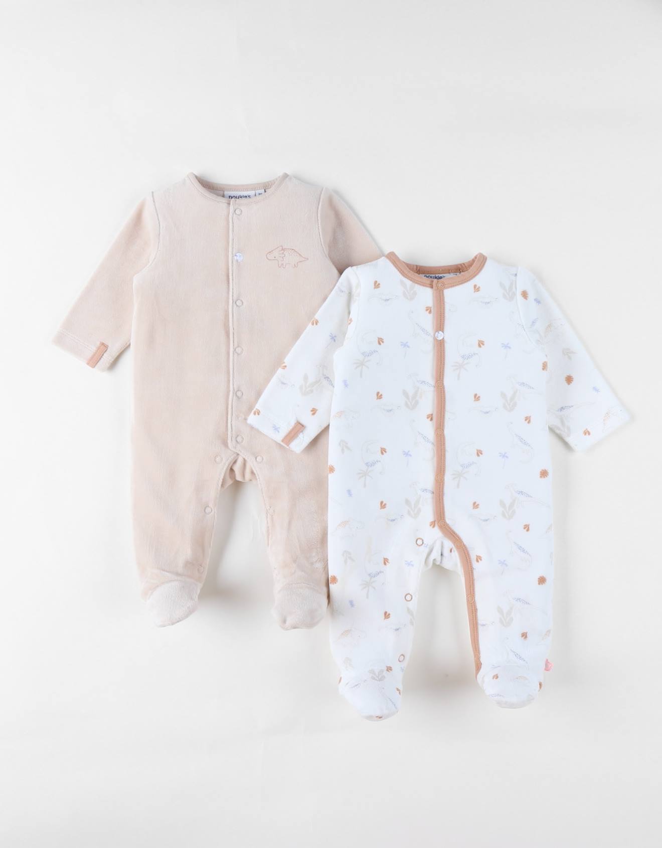 Lot De 2 Pyjamas Bébé Velours Beige