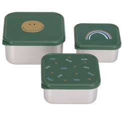 Puériculture-Repas-Lot de 3 boites gigognes en inox happy rascals smile