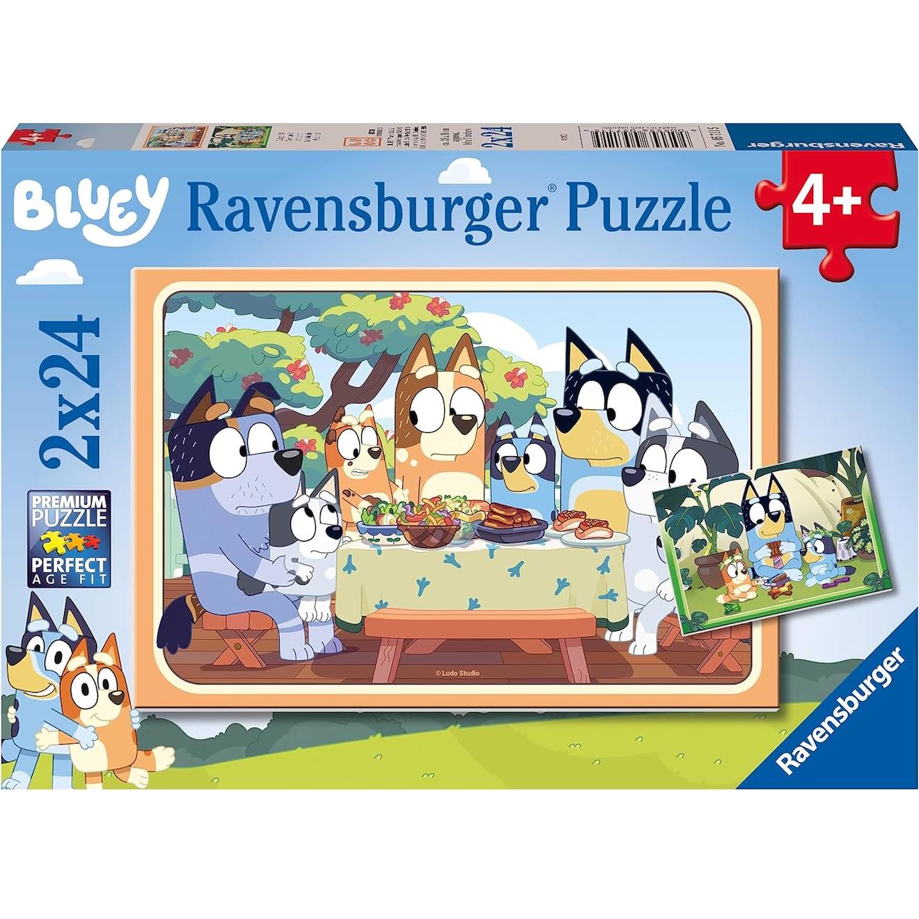 Puzzle C'est Parti Avec Bluey 2x24 Pcs Bleu
