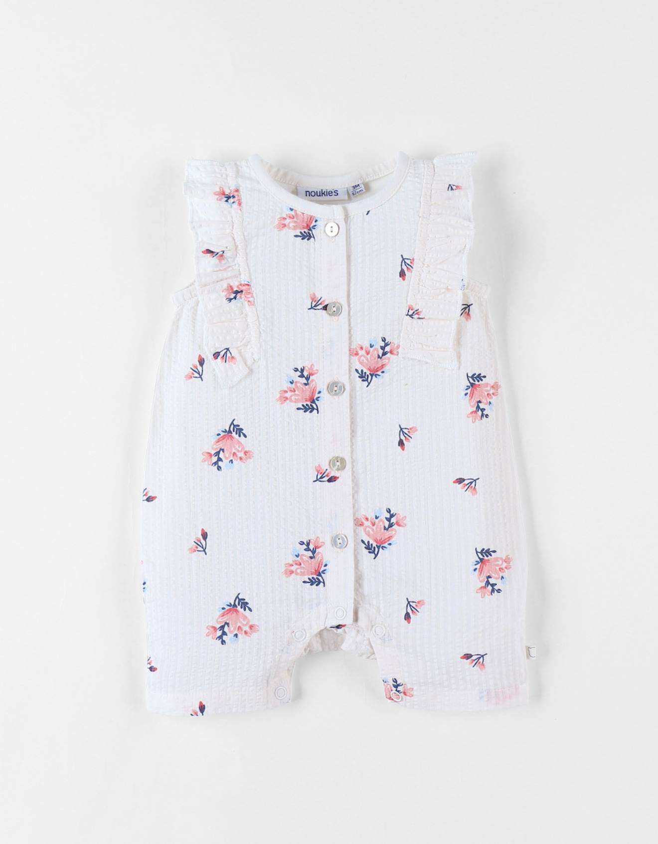 Combishort Imprimé Fleuri Rose