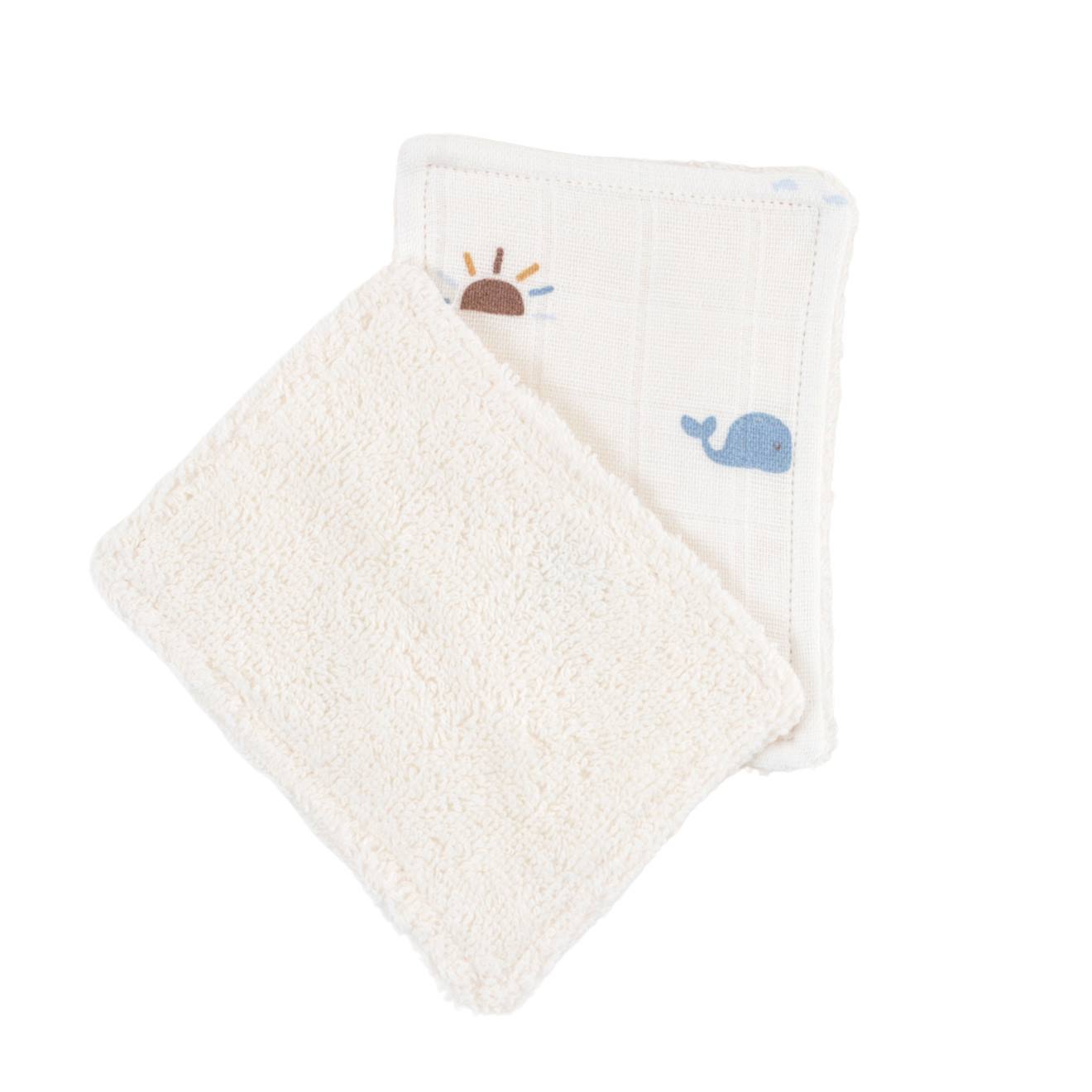 Lot De 12 Lingettes Lavables Coton Bio Baleines (Little Crevette) - Image 2