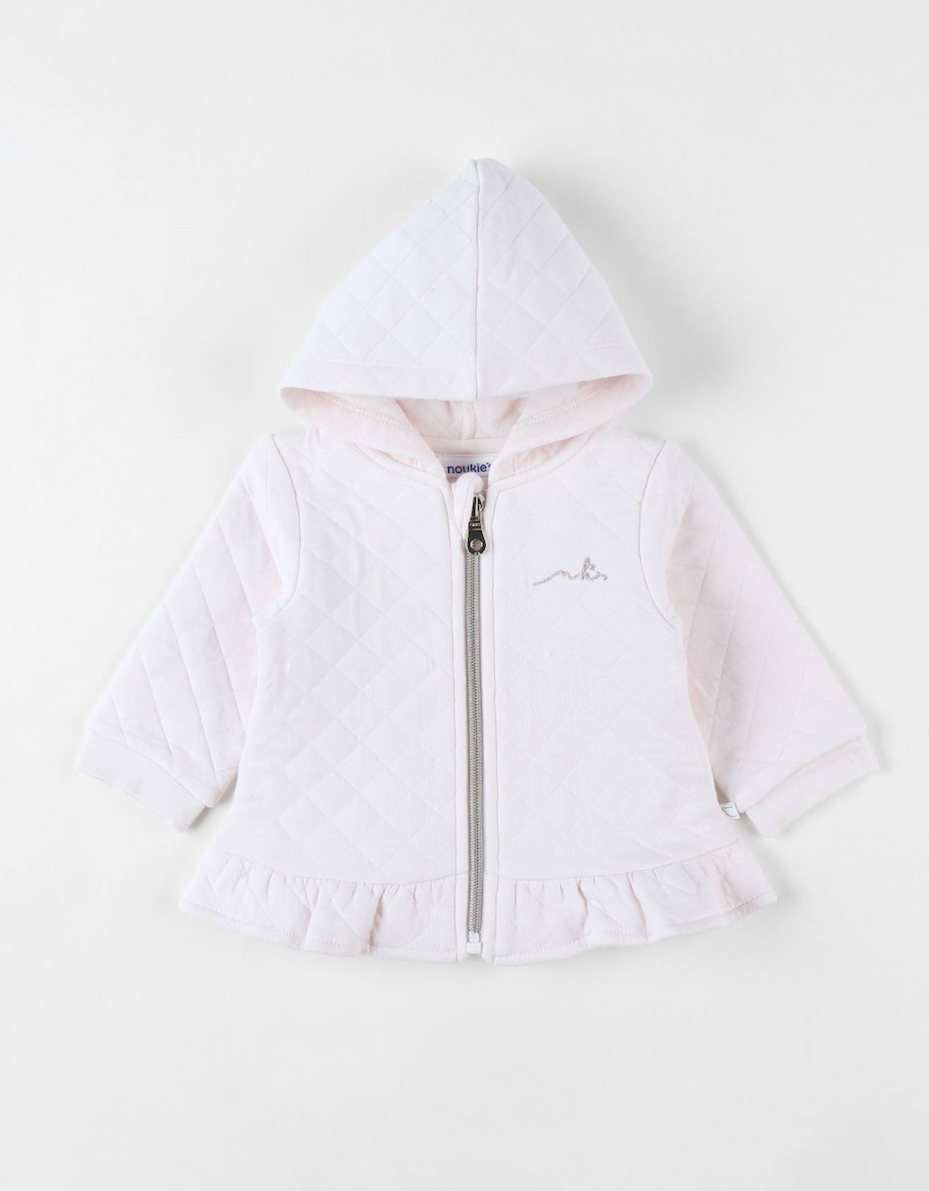 Veste À Capuche Zippée Matelassée Rose