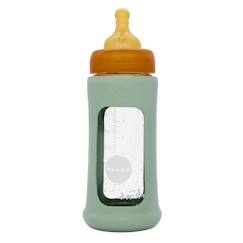 Puériculture-Biberon en verre avec housse de protection - seafoam blue - 250 ml