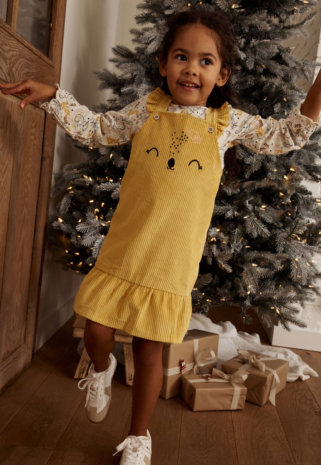 Robe Bébé En Velours Côtelé Adele Jaune