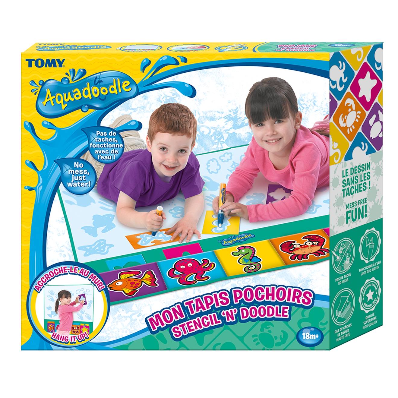 Tapis Aquadoodle Pochoirs - Dessiner Sans Se Tacher ! Dès 18 Mois Multicolore