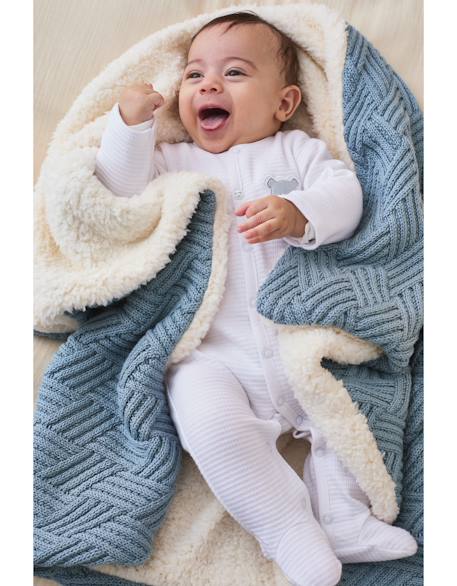 Couverture en coton biosherpa Beige+Bleu+Marron+Rose 9 - vertbaudet enfant 