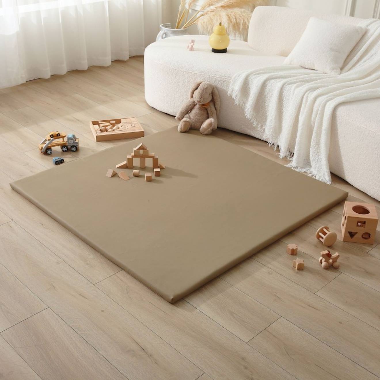 Tapis Enfant À Mémoire De Forme Cuir Vegan Padded Sand
