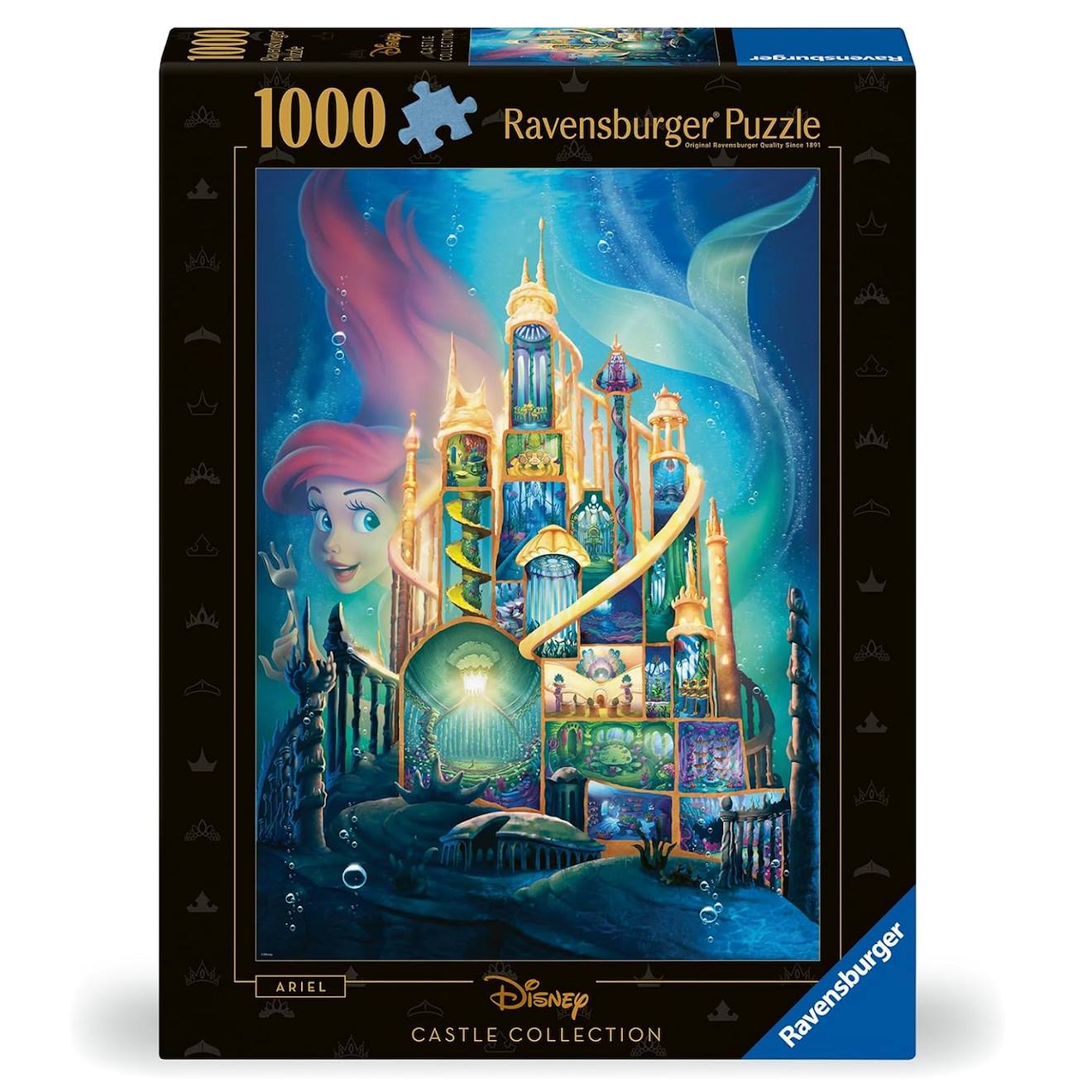Puzzle Ariel Châteaux Disney 1000 Pièces Noir