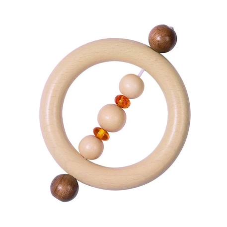 Goki - Hochet Bois Ambre Beige