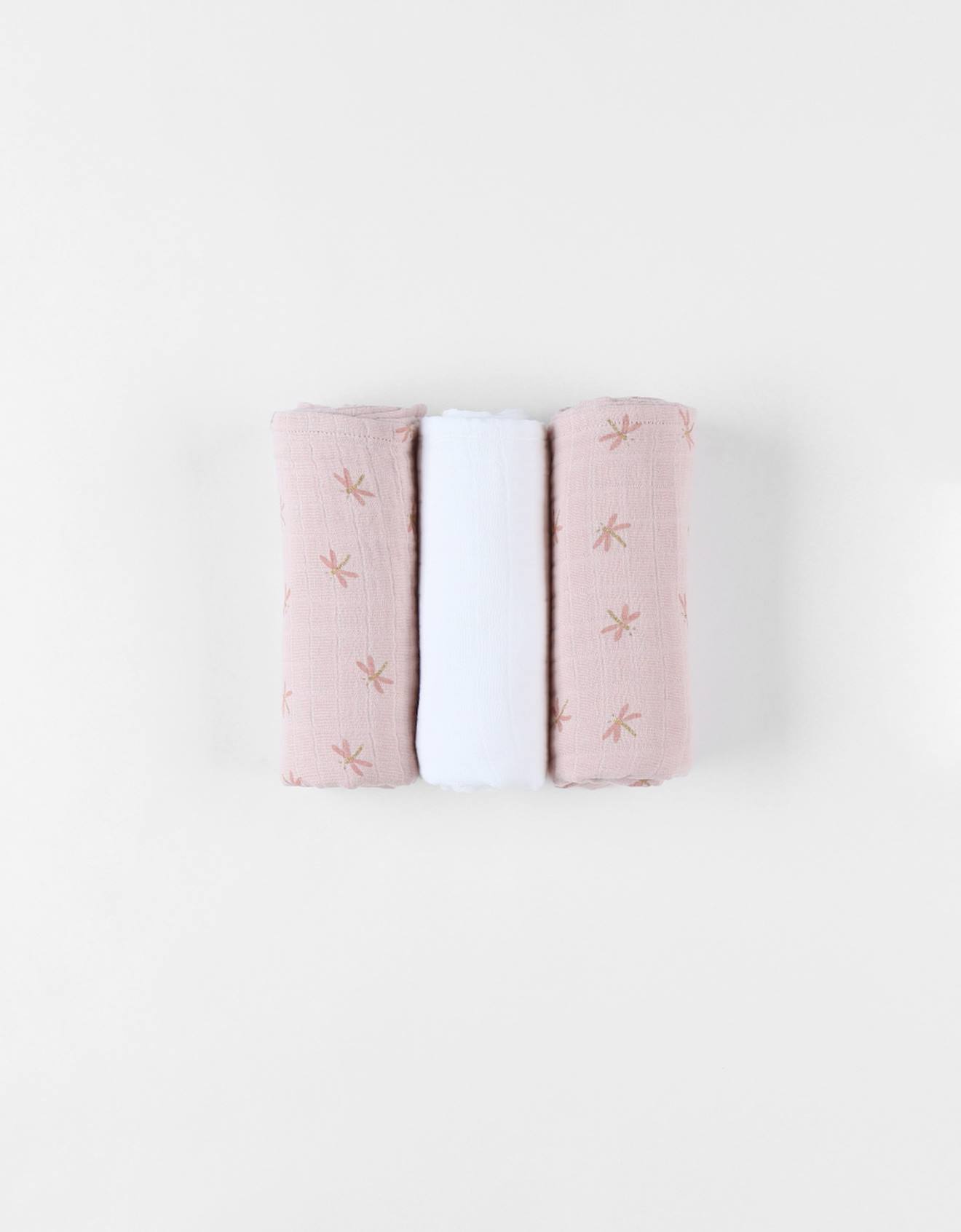 Set De 3 Langes En Mousseline Blanc
