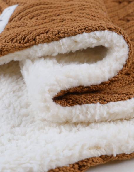 Couverture en coton biosherpa Beige+Bleu+Marron+Rose 16 - vertbaudet enfant 