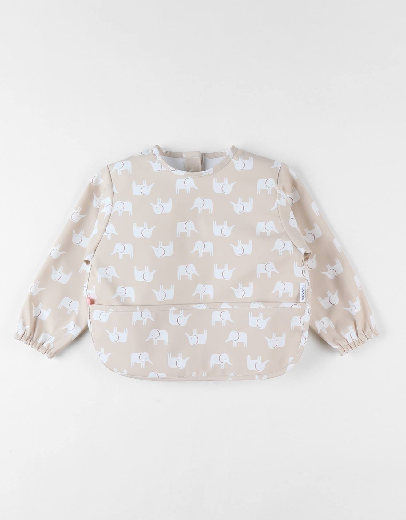 Tablier À Manches Éléphants Beige