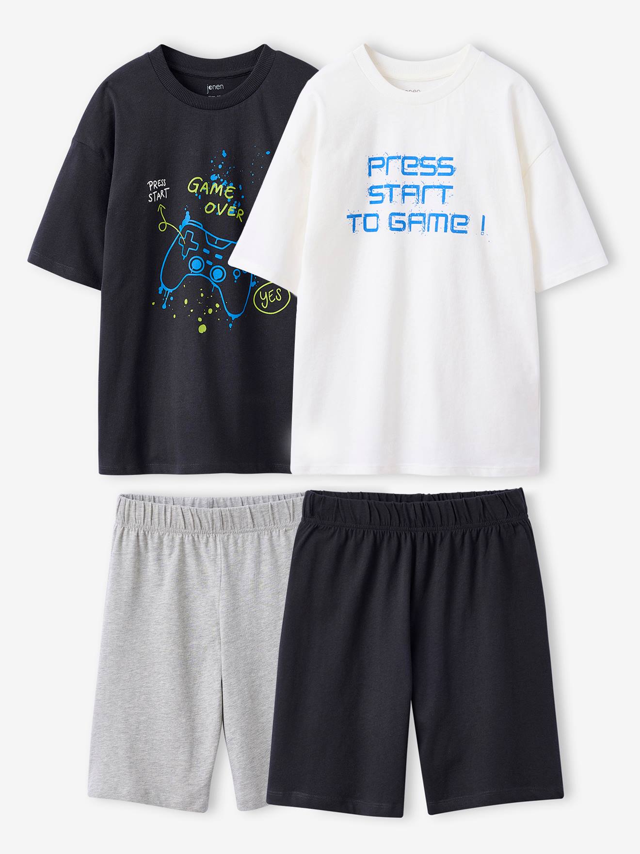 Lot de 2 pyjashorts garçon Gamer anthracite
