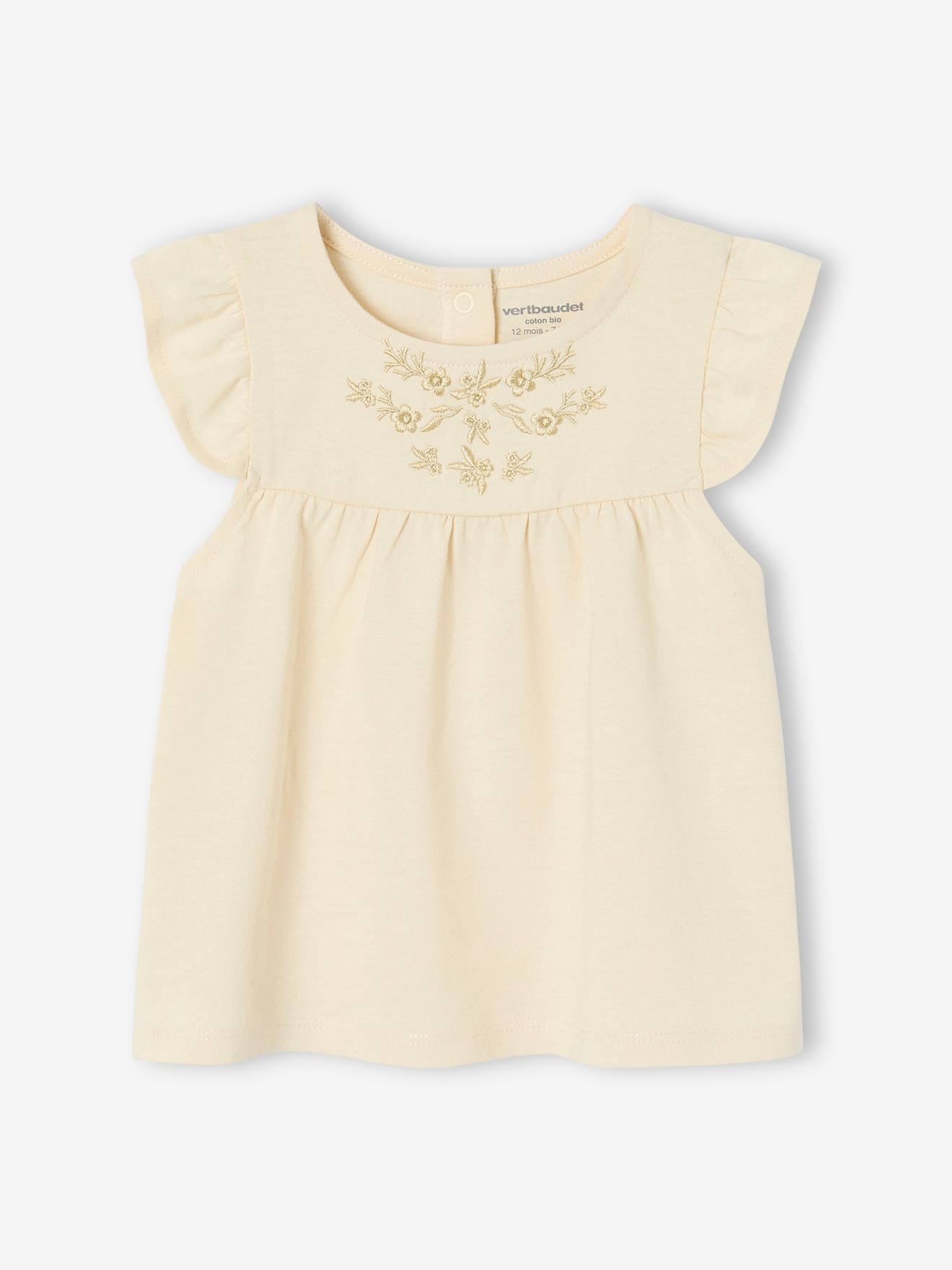 T-shirt brodé bébé vanille