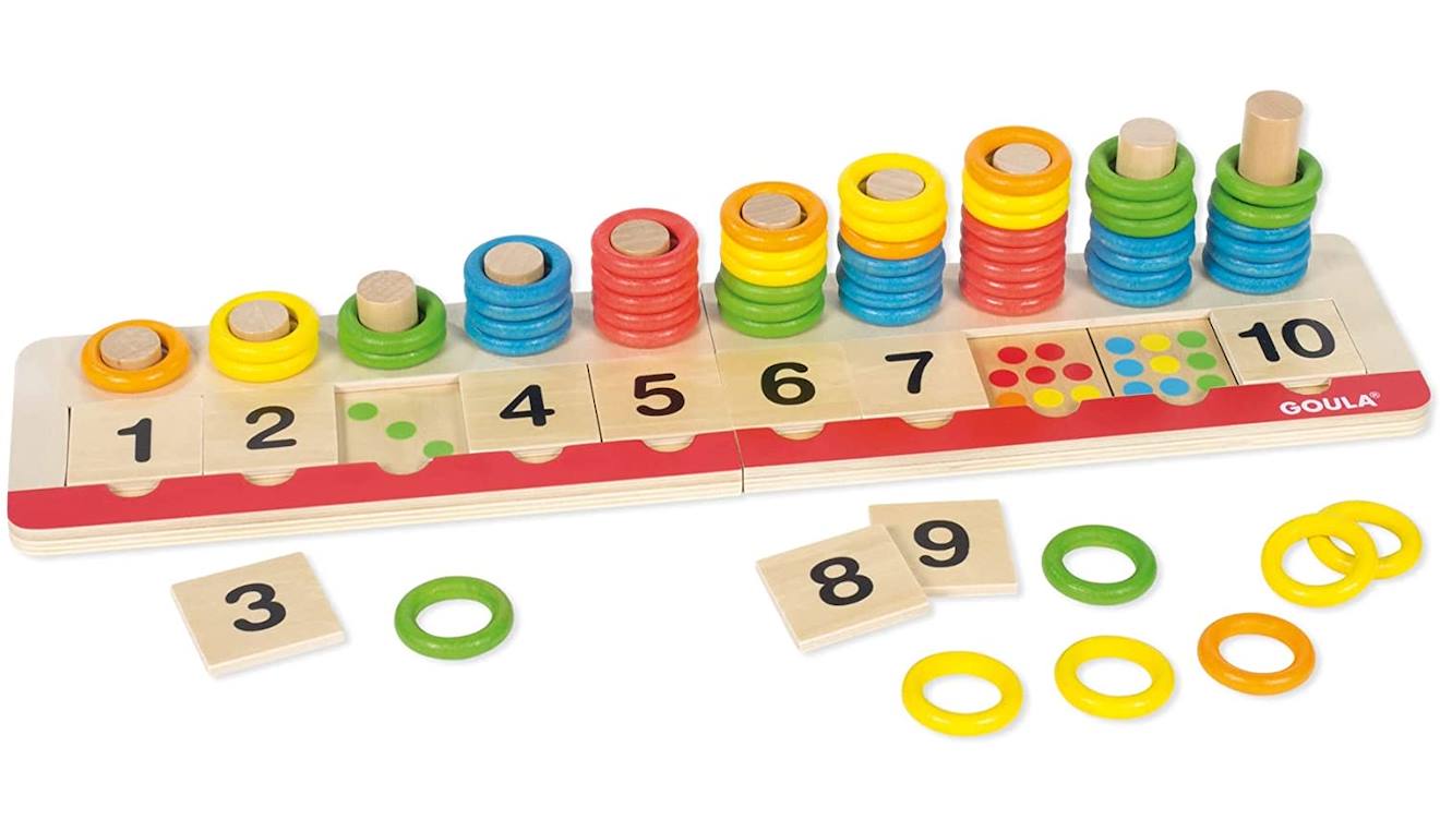 Jeu Éducatif Anneaux Colorés Pour Apprendre À Compter Beige