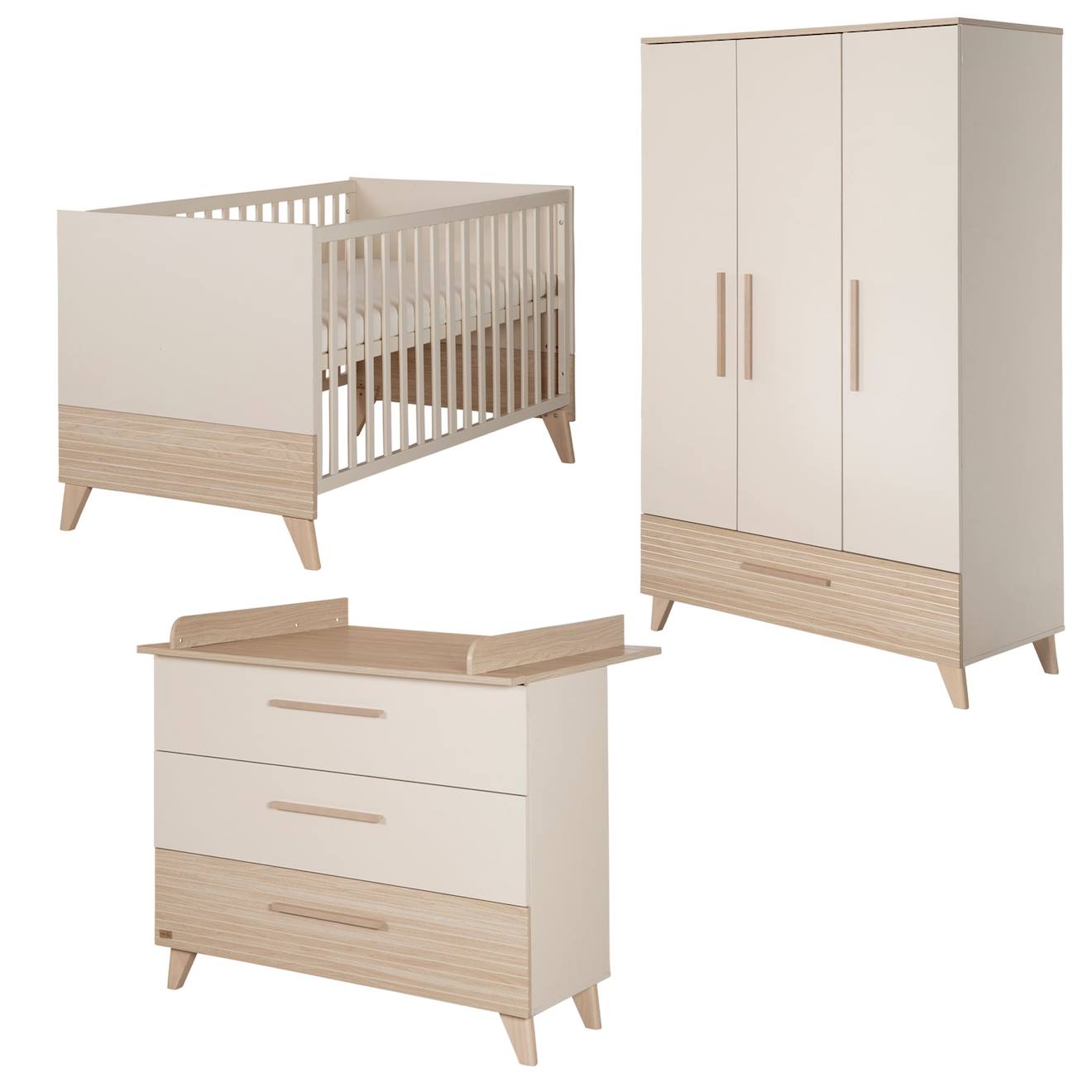 Roba - Chambre Bébé Évolutive Complète Avec Soft-close Sidney Cashmere / Chêne