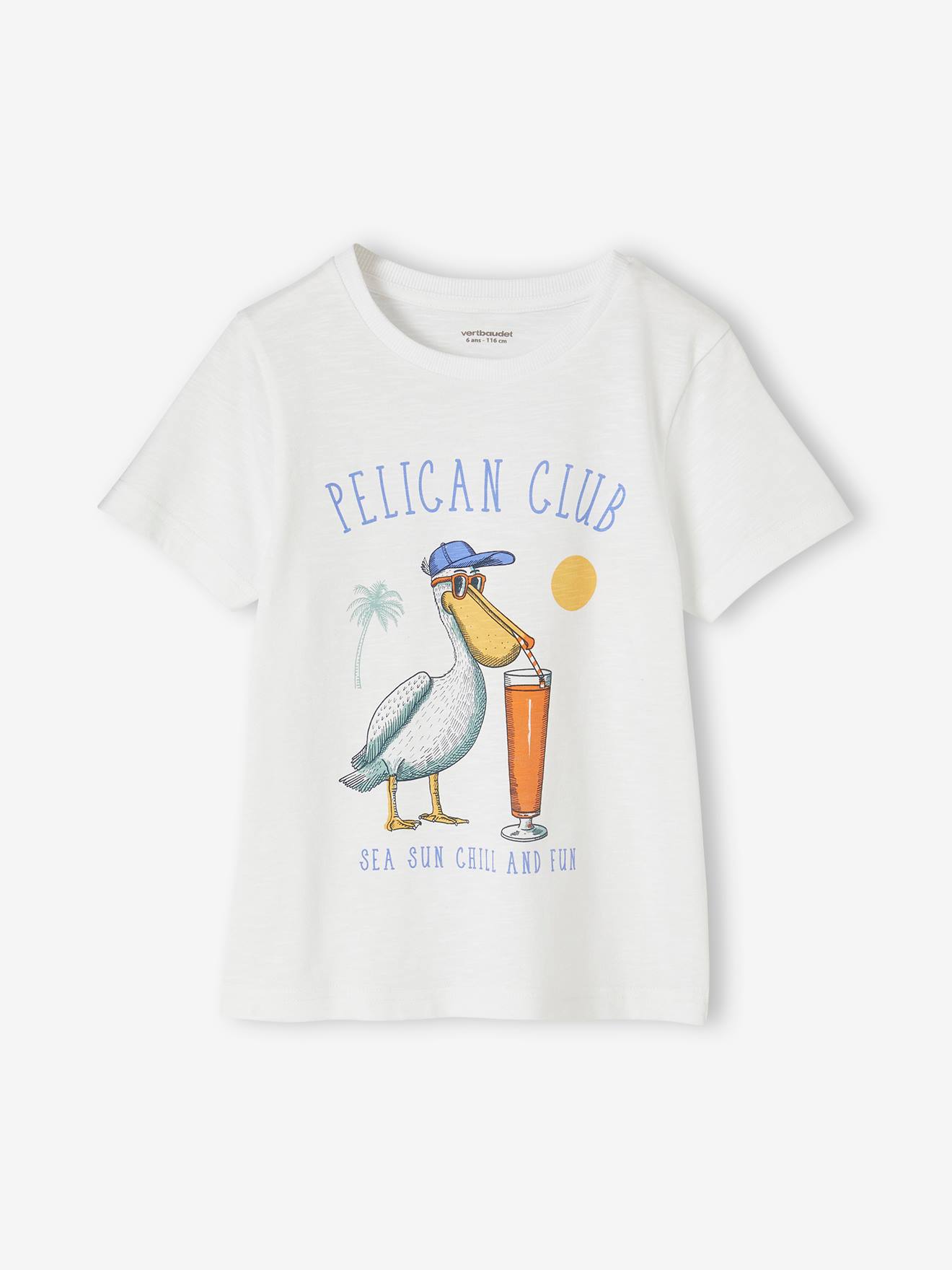 T-shirt animal ludique garçon blanc imprimé