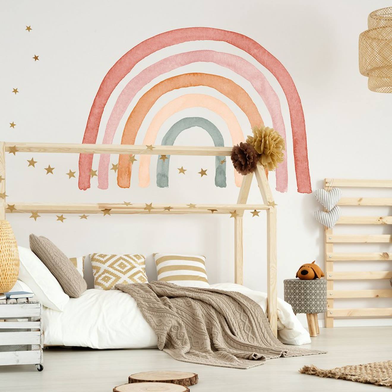 Sticker Mural Enfant Arc En Ciel Rainbow Multicolore