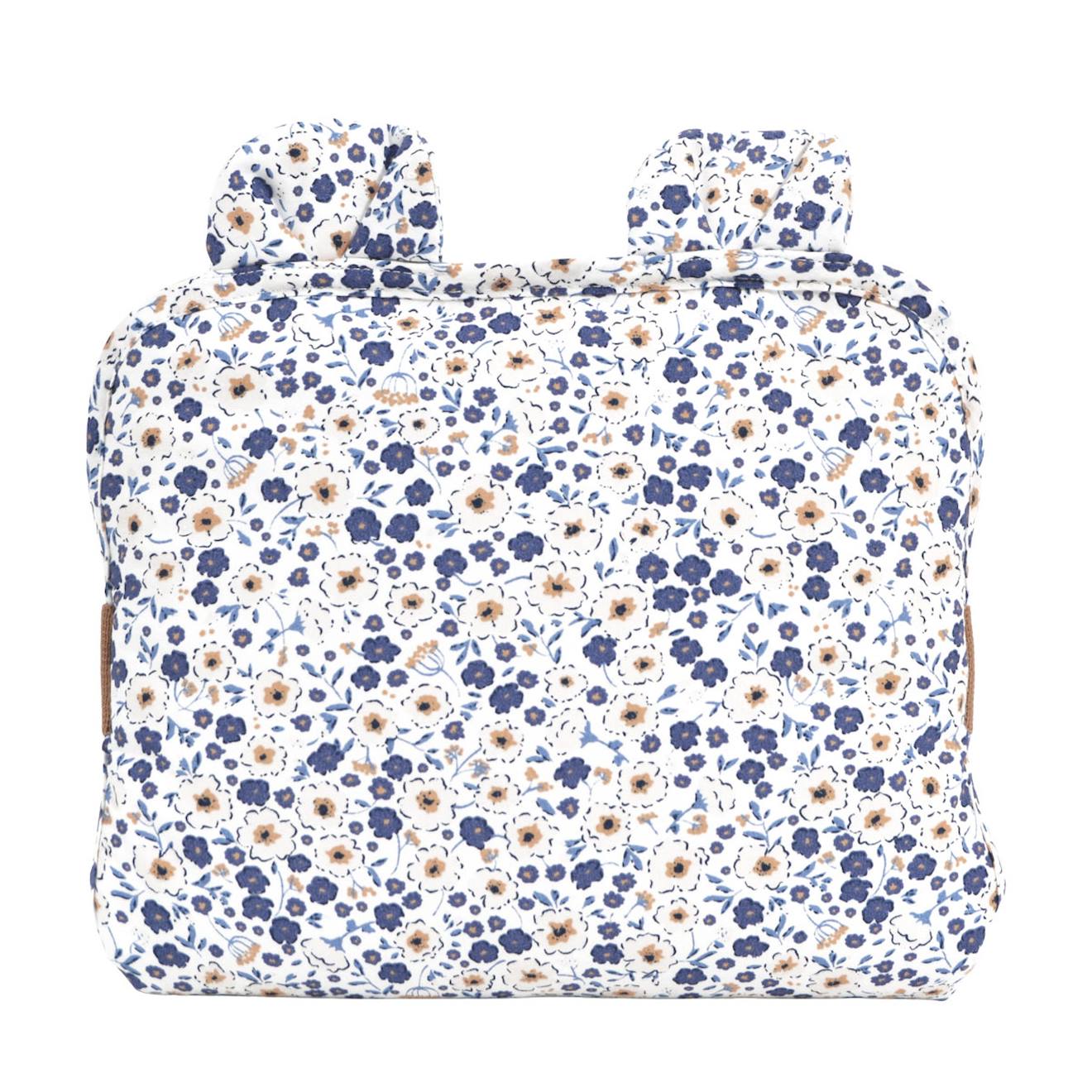 Tapis à langer de voyage coton bio bleu