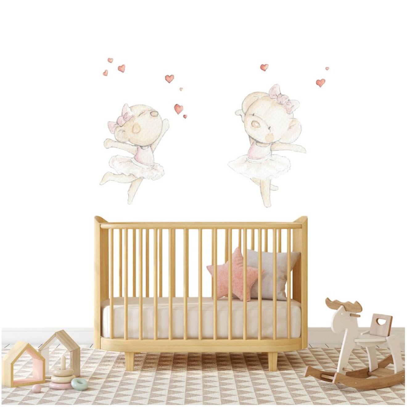 Sticker Mural Enfant Danseuses Multicolore
