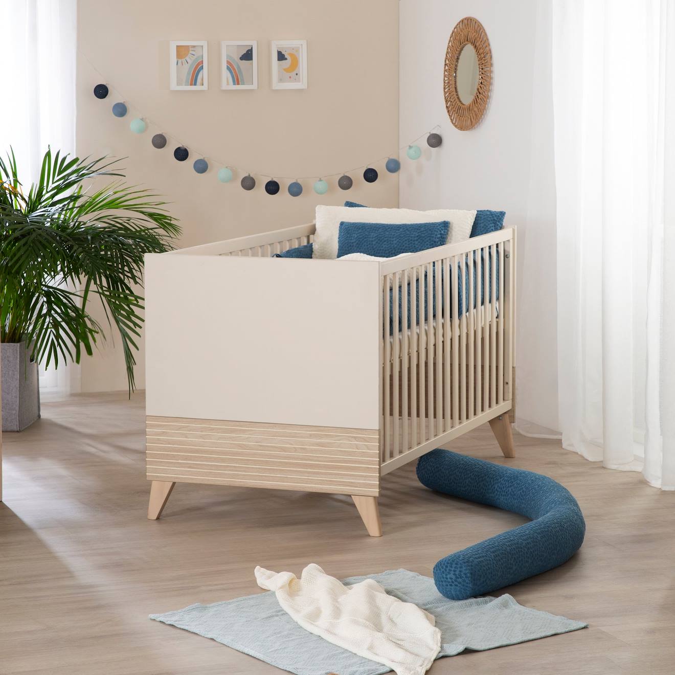 Lit Évolutif Transformable En Lit Junior - Style Scandinave - Sidney Cashmere / Chêne (Roba) - Image 1
