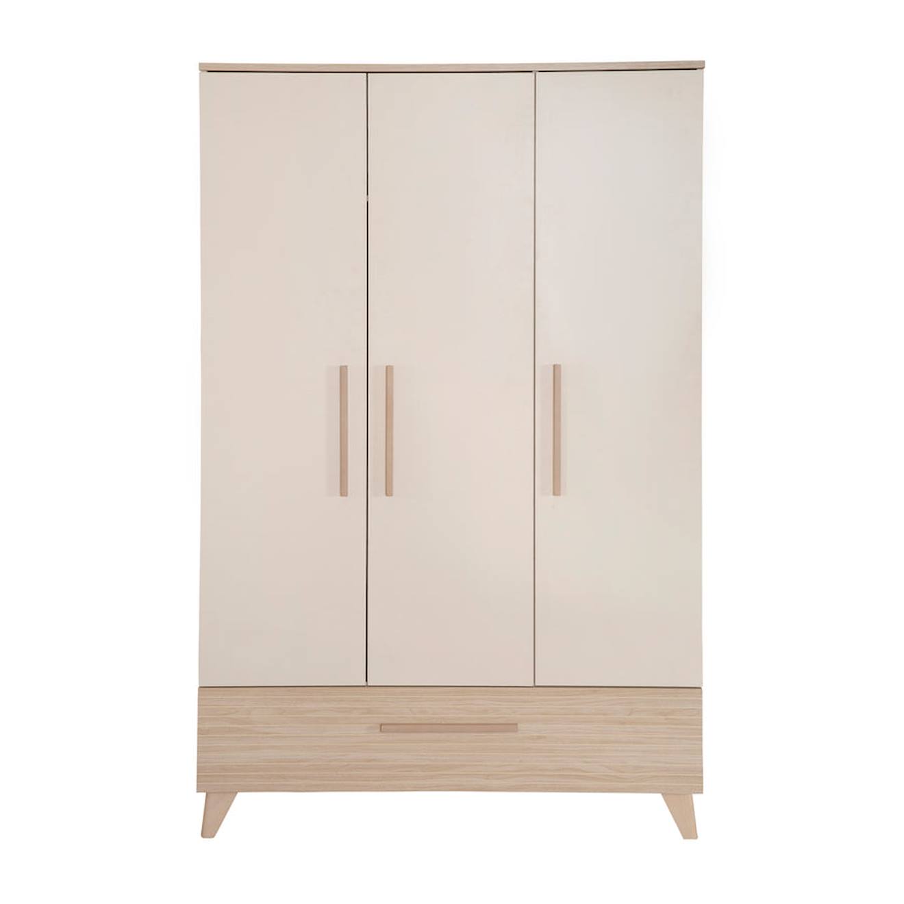 Armoire Bébé 3 Portes 1 Tiroir - Fermeture Douce Sidney Cashmere / Chêne