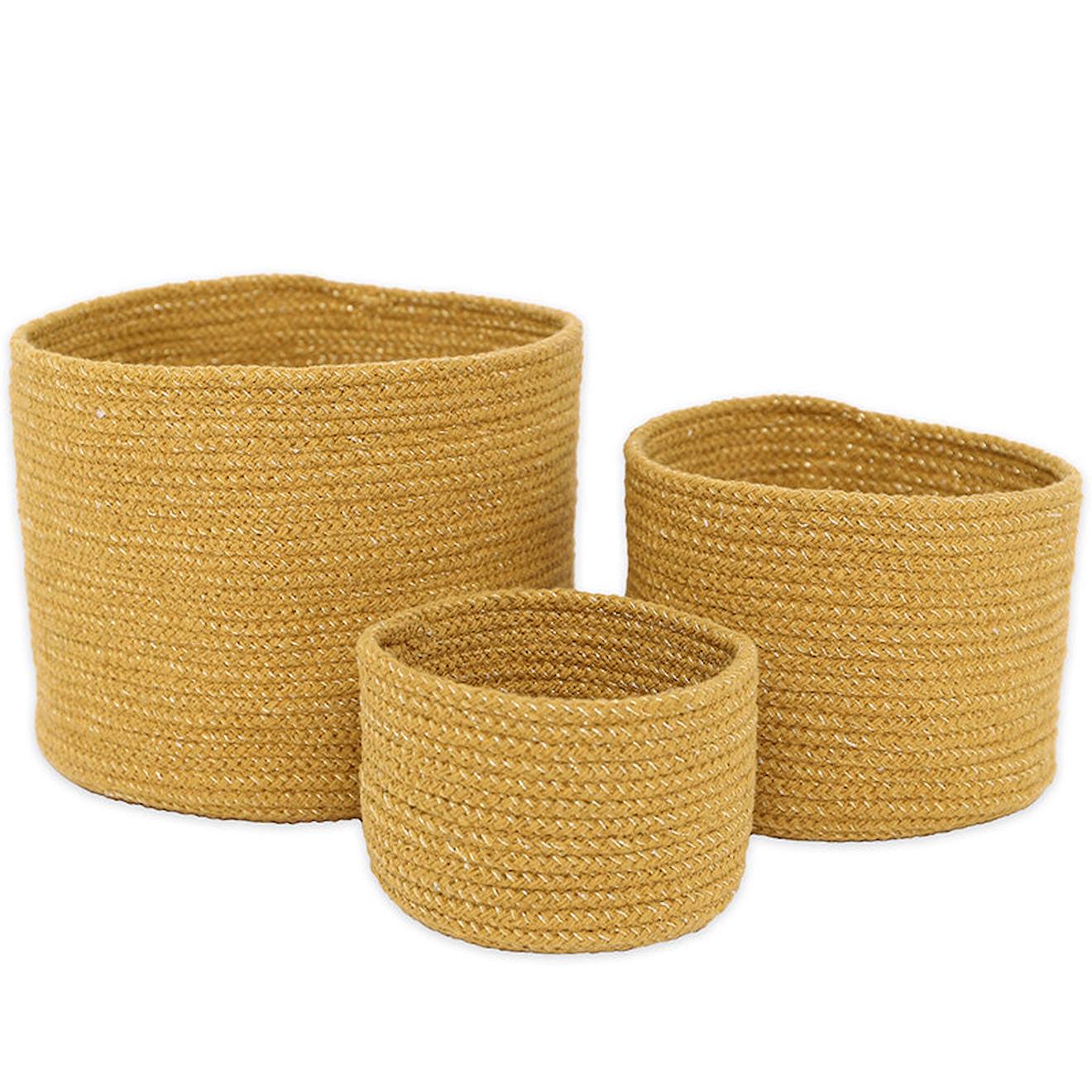 Set De 3 Paniers De Rangement Corde De Coton Ilse Miel