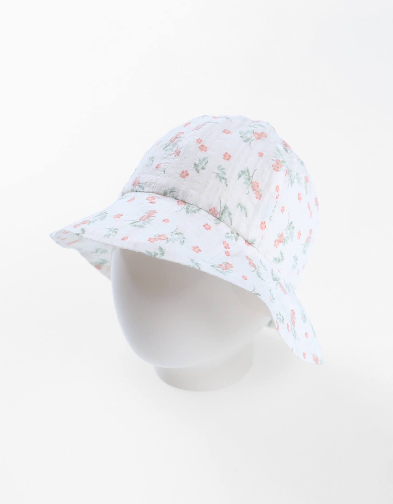 Chapeau Imprimé Fleuri Blanc