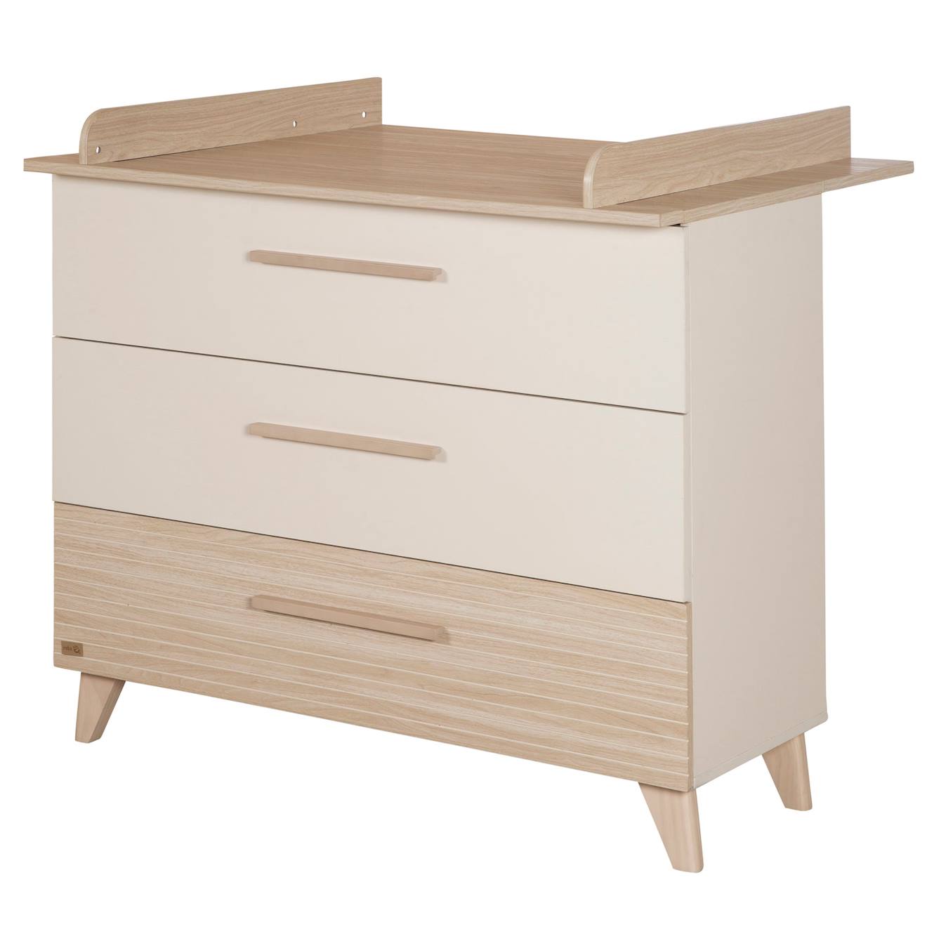 Commode À Langer Évolutive 3 Tiroirs Sidney Cashmere / Chêne