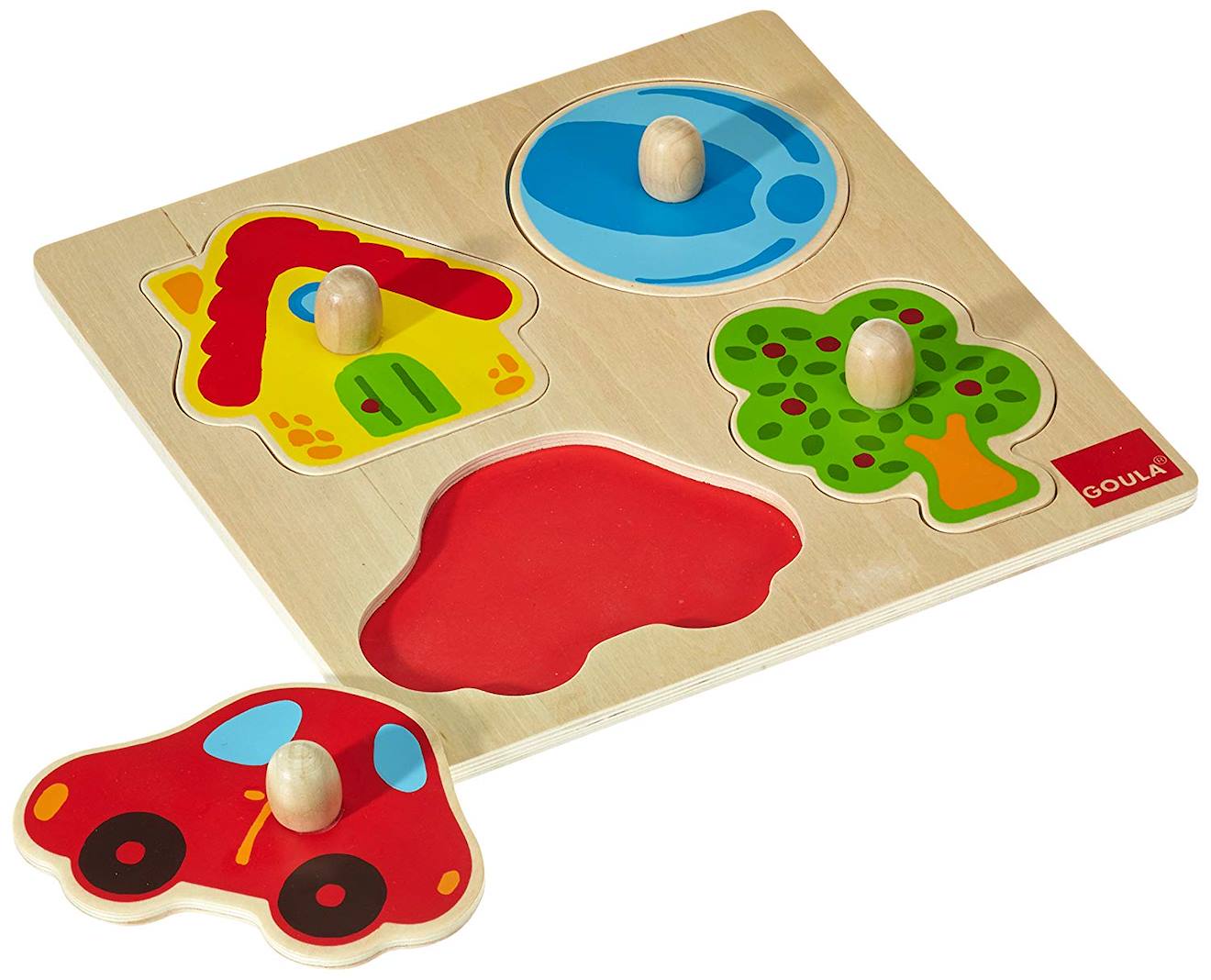 Puzzle Bébé En Bois Beige (Goula) - Image 1