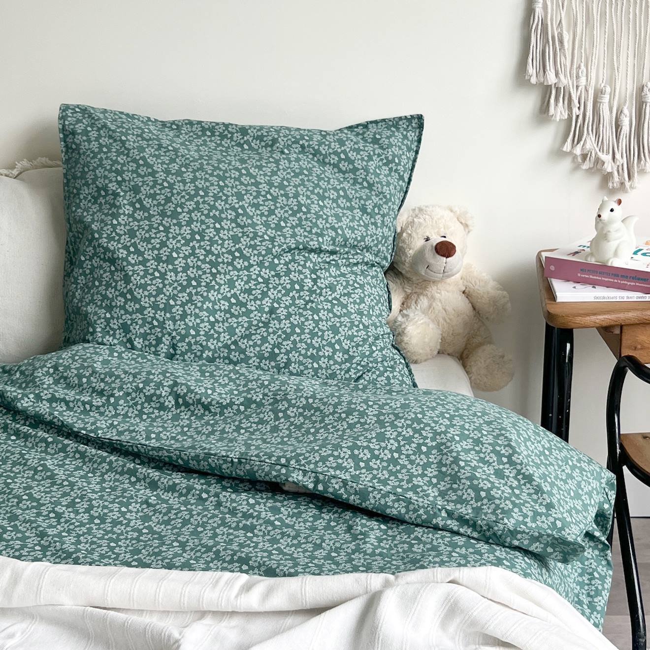 Parure De Lit Percale Coton Bio Vert