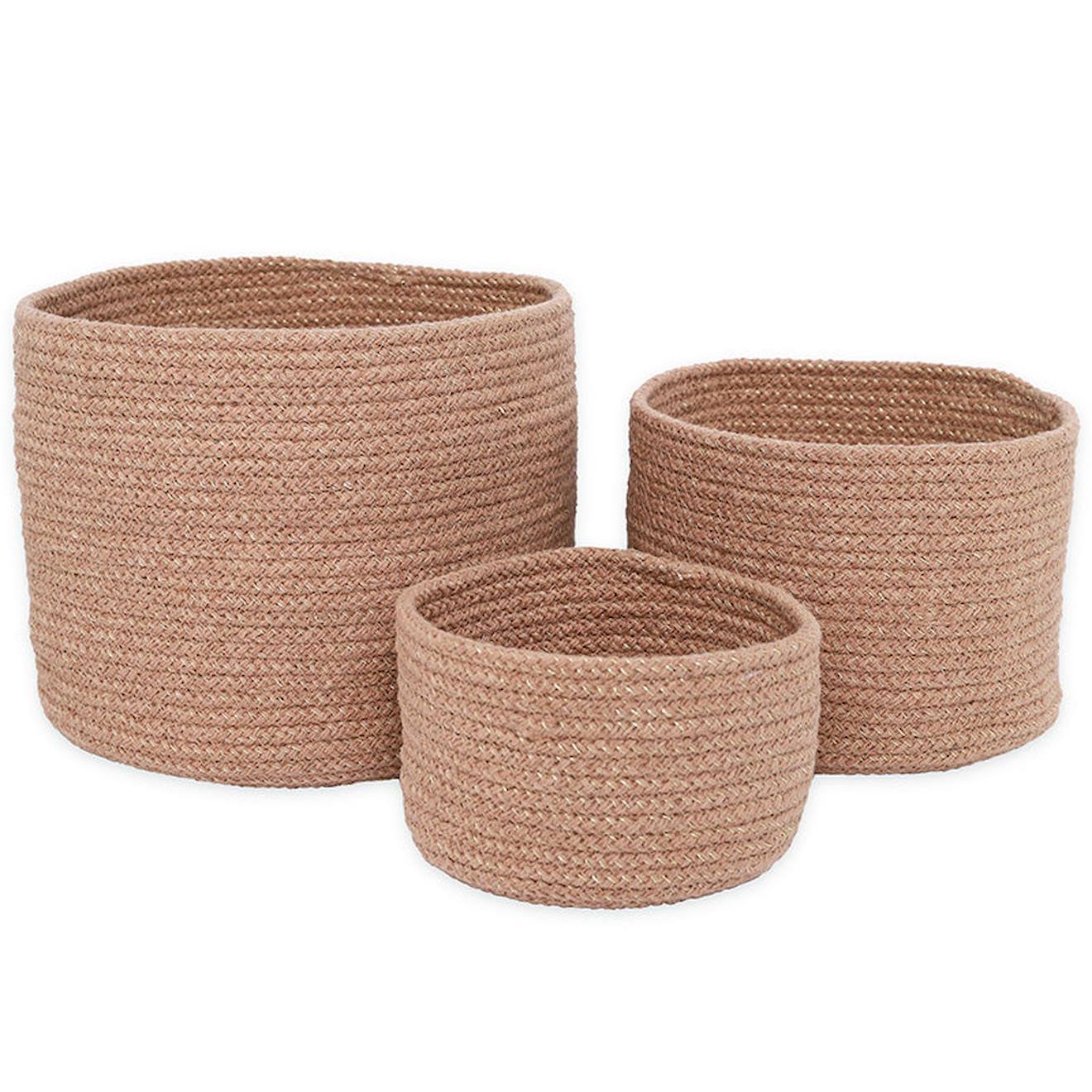 Set De 3 Paniers De Rangement Corde De Coton Ilse Amande