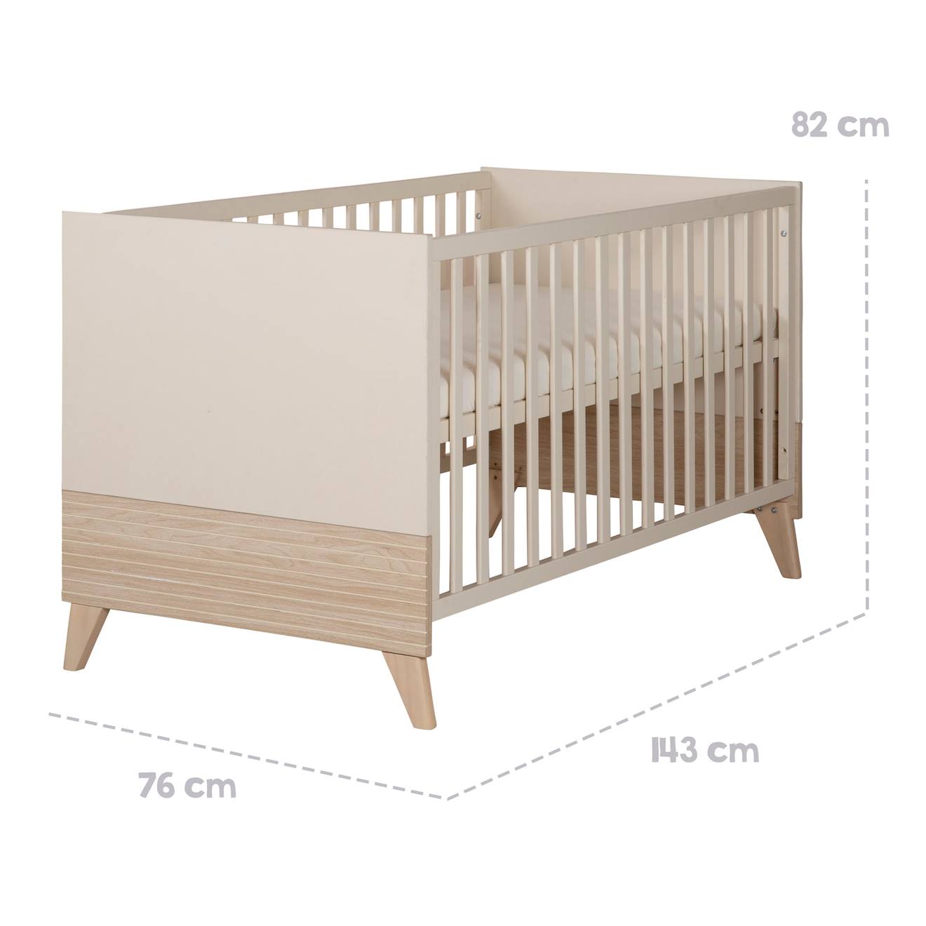 Lit Évolutif Transformable En Lit Junior - Style Scandinave - Sidney Cashmere / Chêne (Roba) - Image 2