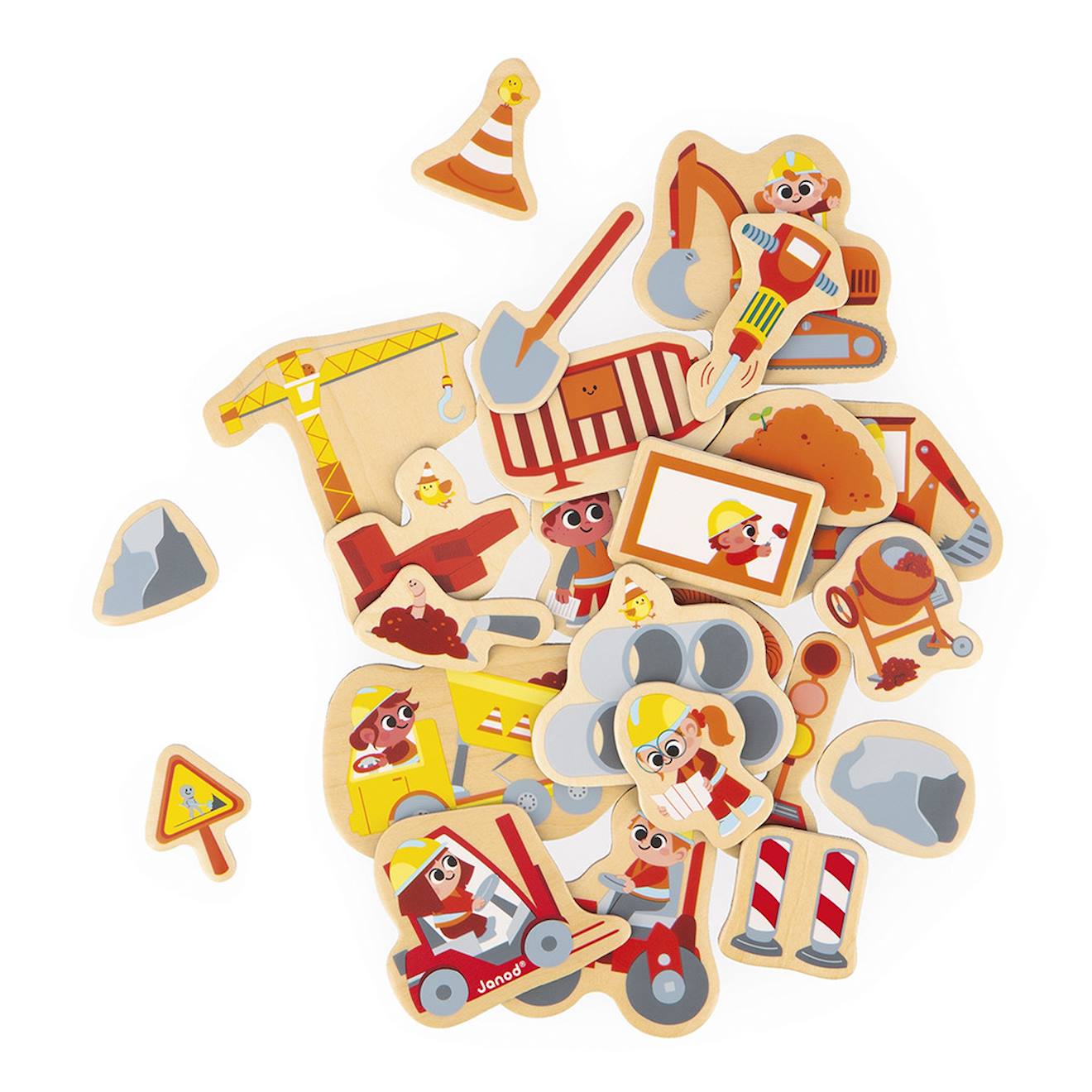 Magnets Dinosaures En Bois Fsc 24 Pcs Beige - Chantier