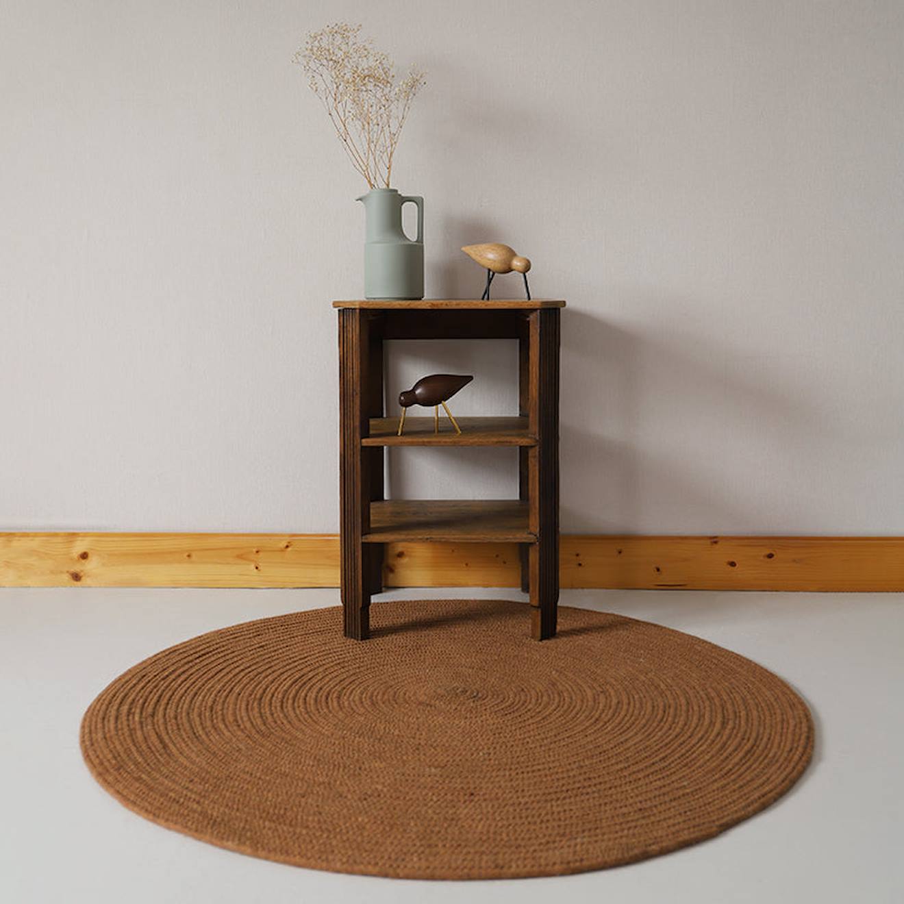 Tapis Rond Laine Feutrée Neethu Toffee