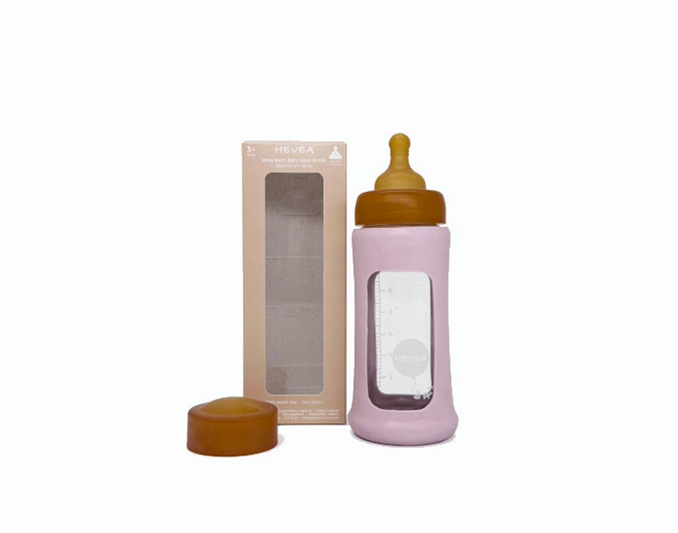 Biberon En Verre Avec Housse De Protection - Seafoam Blue - 250 Ml Rose (Hevea) - Image 2