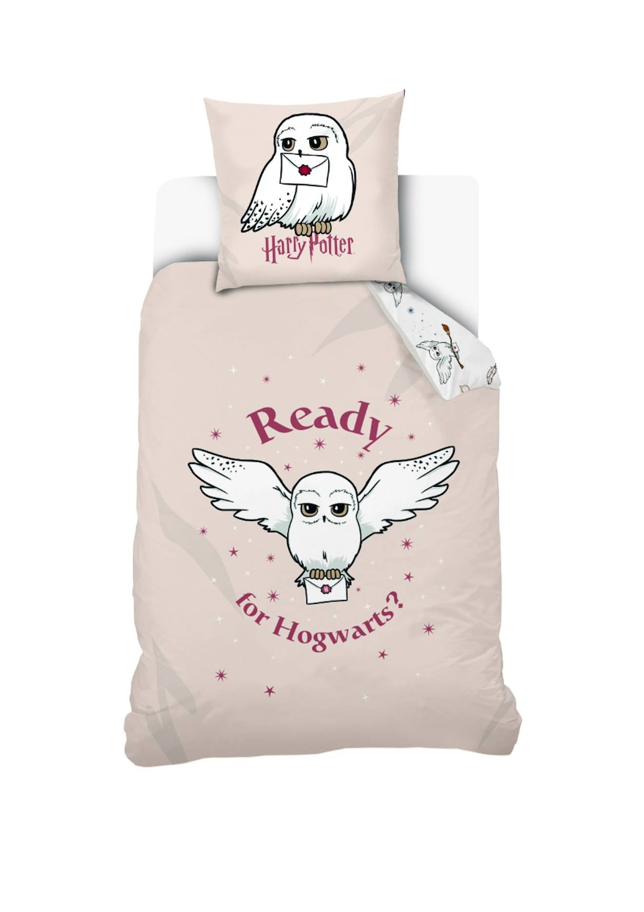 Housse De Couette Harry Potter Hedwige Coton Rose