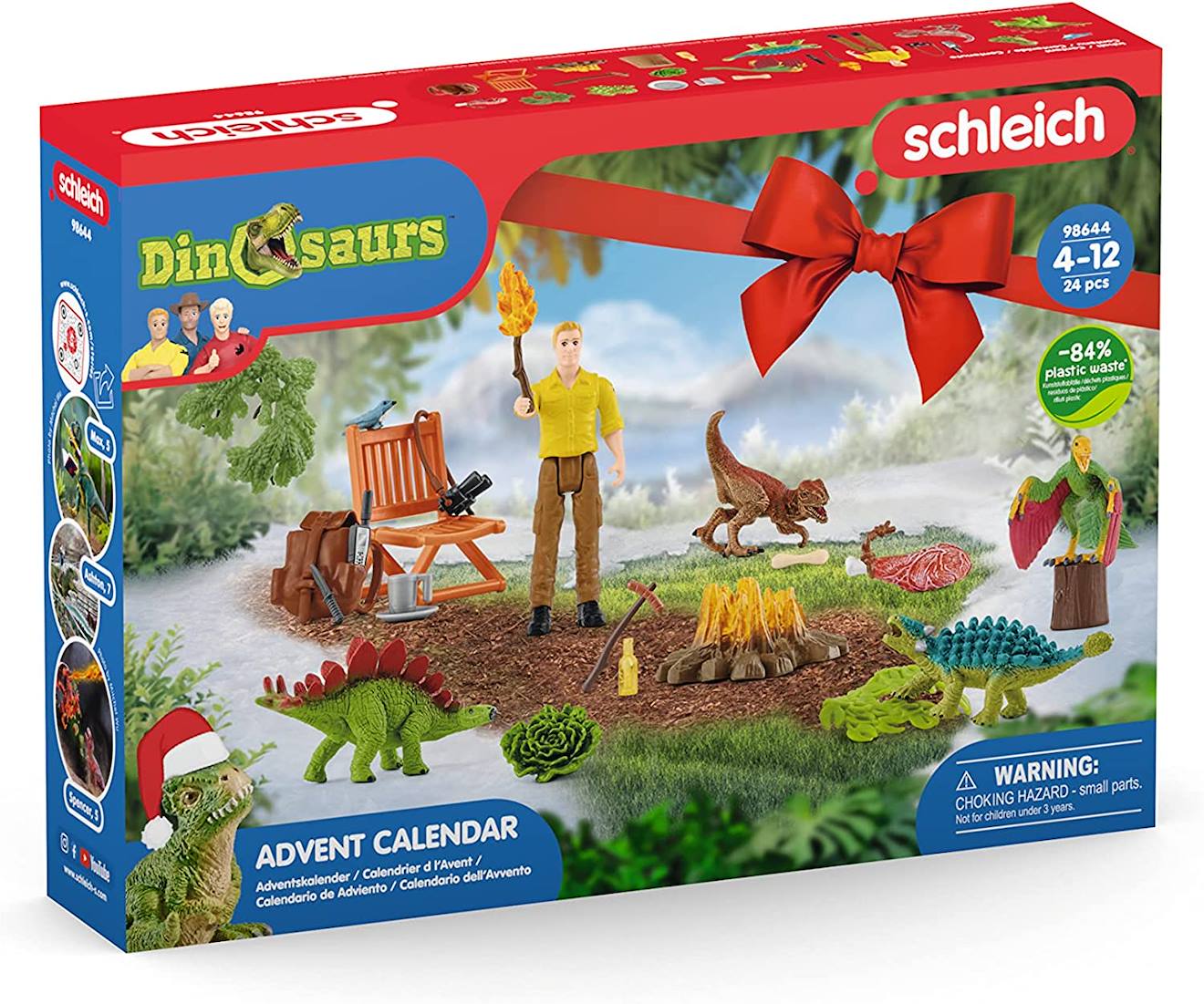 Calendrier De L'avent Dinosaures Rouge