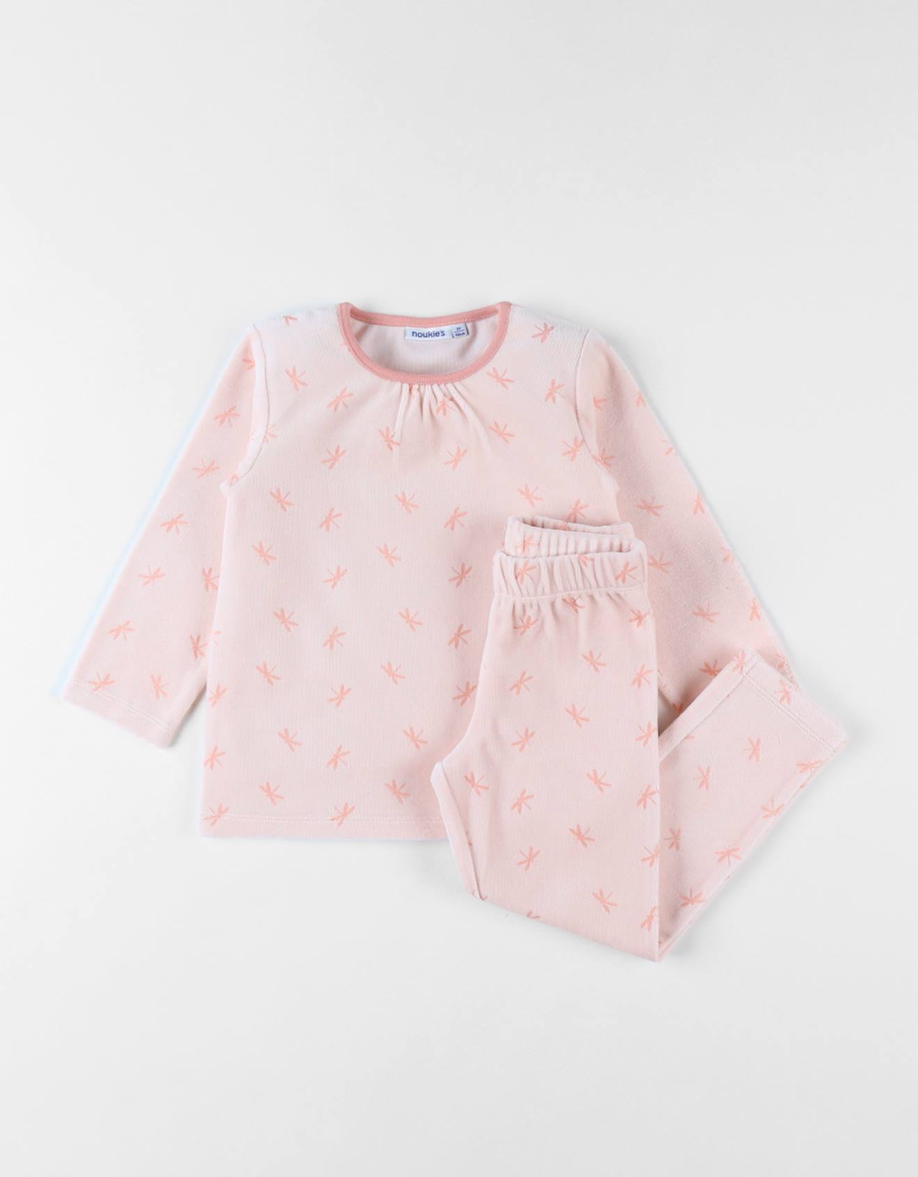 Noukies - Pyjama 2 Pièces Imprimés Libellules En Velours Rose