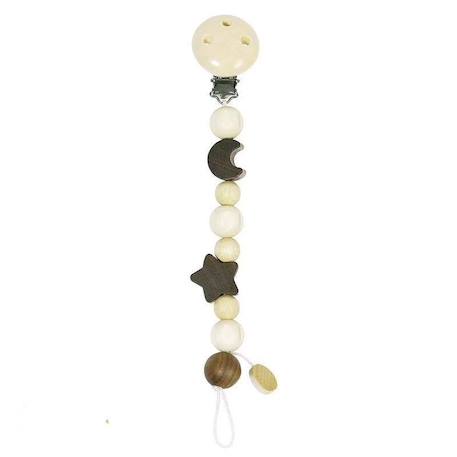Goki - Accroche Tétine Lune/etoile Beige