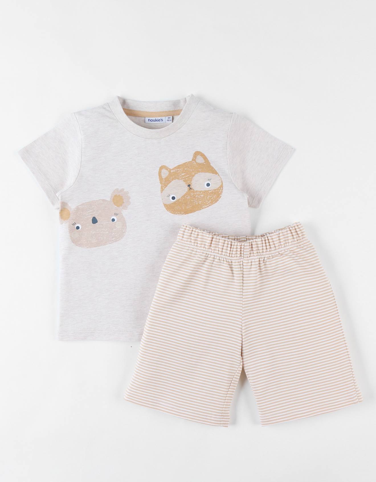 Pyjama 2 Pièces En Jersey Chiné Beige