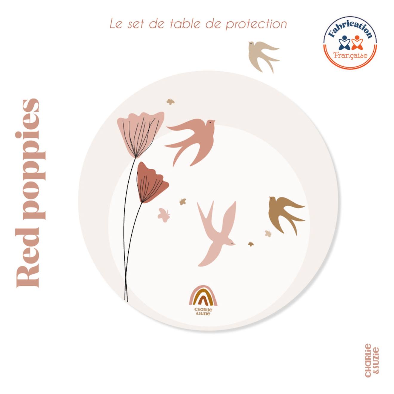 Set De Table Hirondelle Red Poppies Multicolore